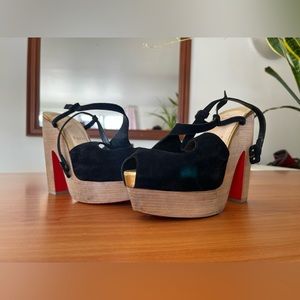 Christian Louboutin wooden platform sandals